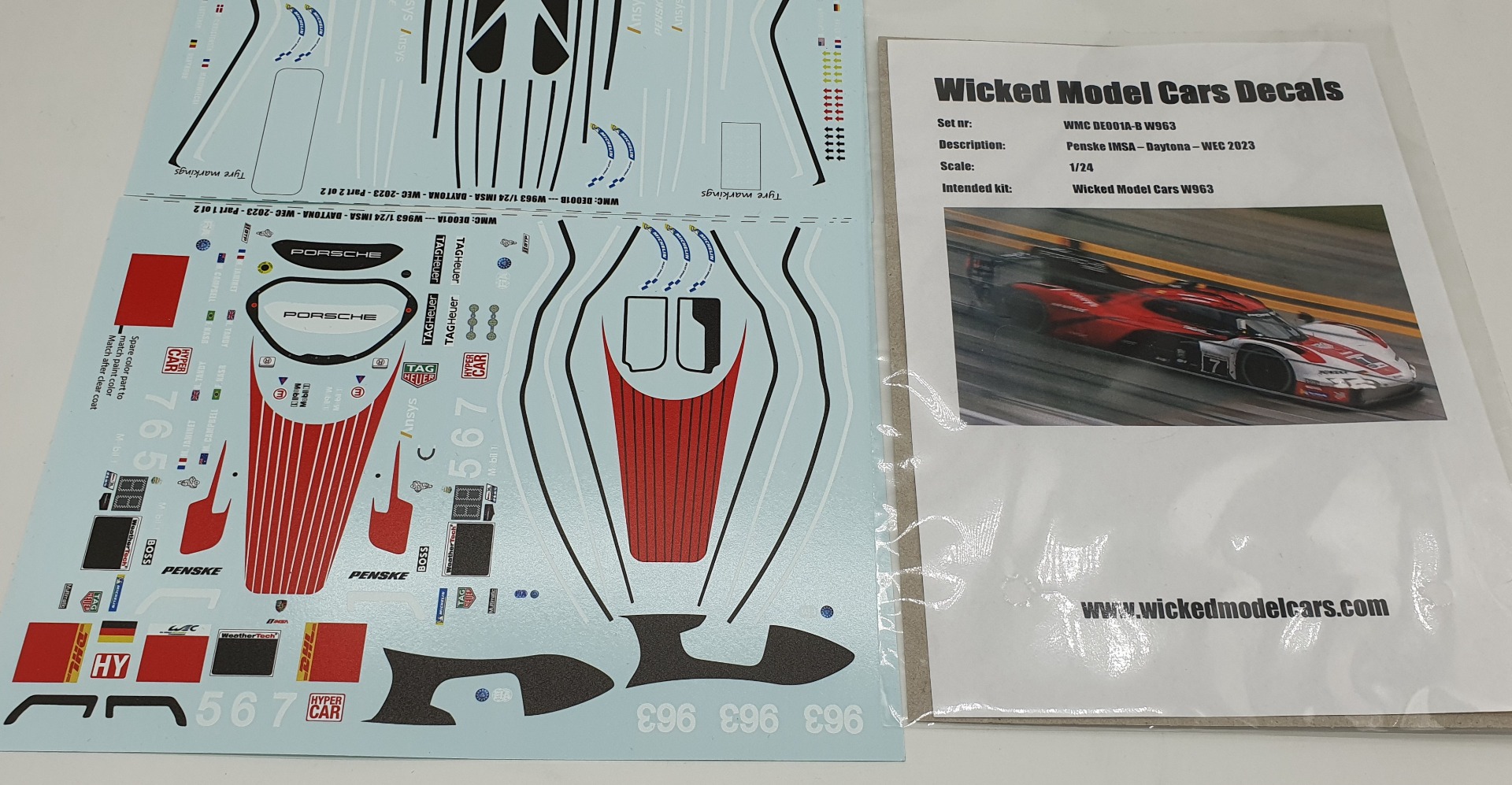 Wicked Decals W963 IMSA - WEC 2023 - 1/24 decals - Wicked Model Cars